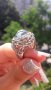 Сребрист пръстен с камък и елементи Сваровски, снимка 3