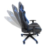 Геймърски стол за релакс с масаж и подложка за крака - син, снимка 6