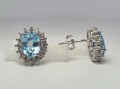 СРЕБЪРНИ ОБЕЦИ С НАТУРАЛЕН ТОПАЗ, снимка 3