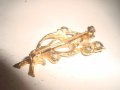 ПОЗЛАТЕНА АРТ ДЕКО РЕТРО БРОШКА БРОНЗОВА с много фасетирани КАМЪНИ ГРАНАТ 17642, снимка 7