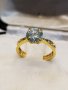 Дамски златен 585 пръстен с брилянт, снимка 1 - Пръстени - 30091654