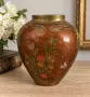 Винтидж индийска месингова ваза – ръчно декорирана, 1960-1970., снимка 1