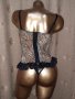 85 В К-т Корсет анимал принт и дантелена черна прашка , снимка 4