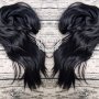 Луксозна Красива Дълга Опашка в Черен Цвят с Ретро / Плажни Вълни и Щипка КОД С631, снимка 4