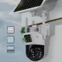 Соларна двойна камера за видеонаблюдение, слот за сим карта 4G 3K Ultra HD 30403780, снимка 2