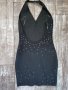 Черна бандажна къса рокля с камъни сваровски-Swarovski Crystal, снимка 11
