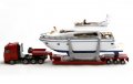 MAN транспортен на яхта, heavy haulage transporter with yacht - мащаб 1:87 на SIKU, снимка 2