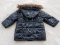 Детско зимно яке с пух на качулката размер 2 години, снимка 3
