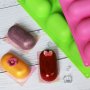 8 овални заоблени рулца капсули силиконов молд форма калъп гипс сапун мус десерт шоколад кексче, снимка 4