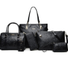 Комплект от 6 броя луксозни дамски чанти /Цвят: Черен;, снимка 1 - Чанти - 44642997