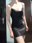 Къса черна сатенена рокля HM Divided, XS, нова, снимка 6