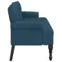 vidaXL Пейка с облегалка, синя, 119,5x64,5x75 см, кадифе, снимка 4