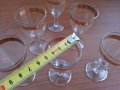 Ретро стъклени чаши чашки с златен кант, снимка 5