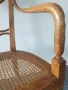 Френски ретро дървен стол с ратанова седалка и подлакътници 92см, снимка 6