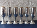 Прекрасни шест броя сребърни чаши за вино, сребро 800, снимка 3