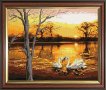 гоблен "ЛЕБЕДОВО ЕЗЕРО" Д44 - размери 32*26 см,; 17 цвята;шев 1:4; 32 лв., снимка 1