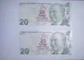 Турция 20 лири 2009 UNC, снимка 1