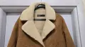 Ново. Дамско кафяво палто от изкуствен велур и изкуствена овча кожа (faux shearling) . ZARA ., снимка 3