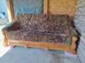 Масив диван два фотьойла и две табуретки, снимка 1