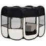 vidaXL Сгъваема кучешка кошара с чанта за носене, черна, 90x90x58 см, снимка 5
