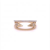Златен дамски пръстен 2,73гр. размер:55 14кр. проба:585 модел:9925-5, снимка 1 - Пръстени - 38442085