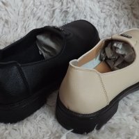 Обувки еко кожа, бежови и черни, код 535/ББ2/25, снимка 7 - Дамски ежедневни обувки - 42273025