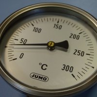 биметален термометър JUMO thermometer ф100mm, 0/+300°C, L-235mm, снимка 9 - Резервни части за машини - 35180761