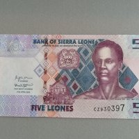 Банкнота - Сиера Леоне - 5 леонес UNC | 2022г., снимка 1 - Нумизматика и бонистика - 42898054