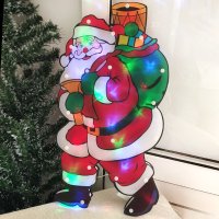 4227 Светеща коледна украса Дядо Коледа с LED светлини, 45 см, снимка 1 - Декорация за дома - 42683597