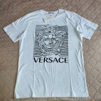 Тениска Versace Мedusa в бяло/черно/сиво, снимка 2 - Тениски - 31333960