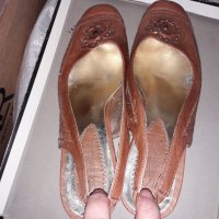 Дамски летни обувки с открита пета кафяви №36, снимка 1 - Сандали - 36598544