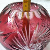 Немска ваза от фасетиран цветен кристал , снимка 4 - Вази - 31481384