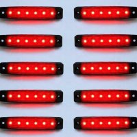 Диодни LED ЛЕД ЧЕРВЕНИ габарити лед светлини 12V и 24V "рибки", снимка 3 - Аксесоари и консумативи - 35347251