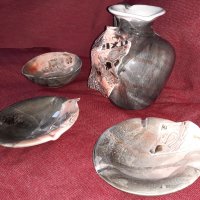 Керамичен комплект: кана, чинийка и два пепелника, снимка 10 - Декорация за дома - 38914421