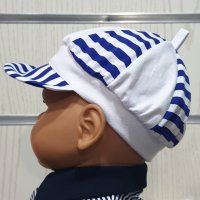 Нова детска моряшка шапка с козирка, от 6 месеца до 8 години, снимка 3 - Шапки, шалове и ръкавици - 29976131