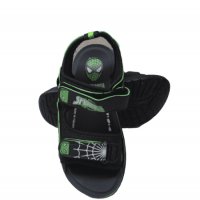 Черни сандали на Спайдърмен в зелено за момче, снимка 4 - Детски сандали и чехли - 37040087