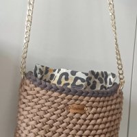 Дамска плетена луксозна чанта , ръчно изработена , кафява, снимка 5 - Чанти - 40479503