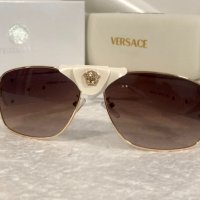 Versace 2021 унисекс слънчеви очила с кожа дамски,мъжки слънчеви очила, снимка 7 - Слънчеви и диоптрични очила - 32200331
