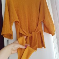 Дамска блуза цвят горчица размер 44/46, снимка 5 - Туники - 36692872