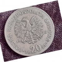 20 злоти 1976 Полша, снимка 1 - Нумизматика и бонистика - 32165677