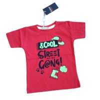 Червена детска тениска с интересна щампа печат  , снимка 2 - Детски тениски и потници - 40399582