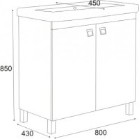 Шкаф за баня Тринити некст долен 80 см/Код: TR8001N, снимка 4 - Шкафове - 44196873