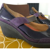 Clarks дамски - кожа, лачени, лилави, танк - №40, снимка 2 - Дамски ежедневни обувки - 29390030