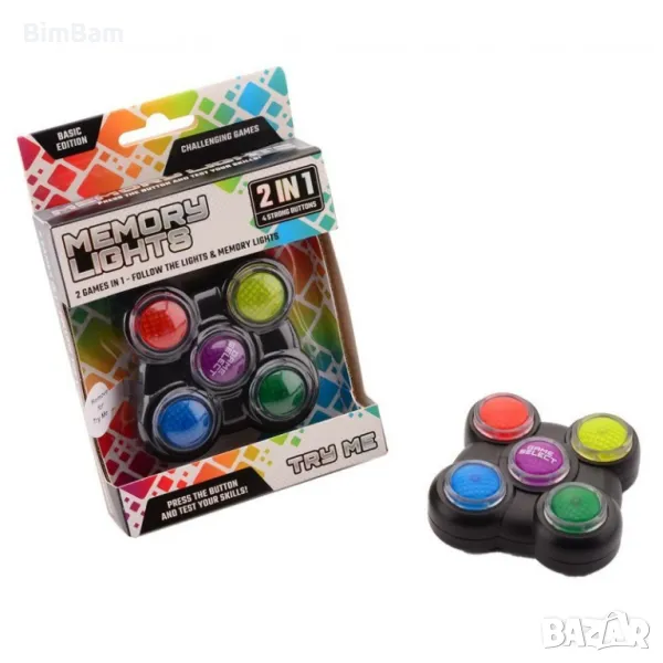 Игра за памет Memory Lights 2 in 1 със светлина и звук /  Johntoy, снимка 1