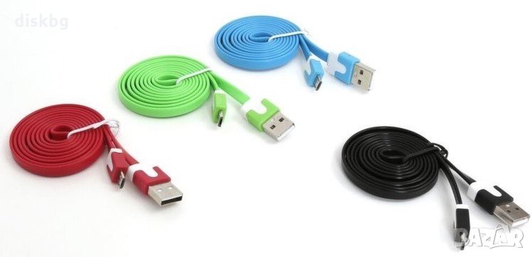 Нов лентов кабел USB на USB micro Omega, 1 метър, снимка 1