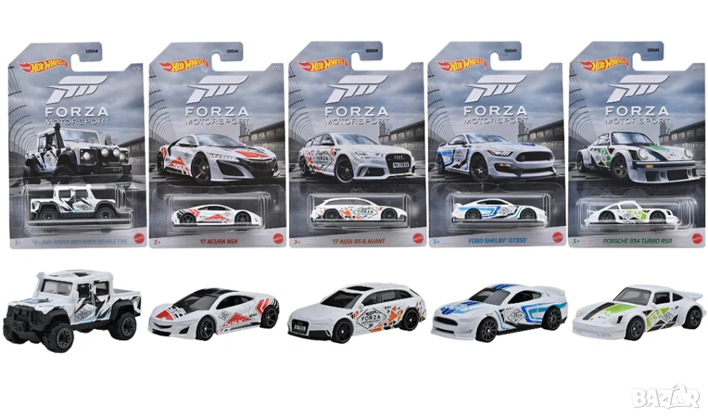 Hot Wheels Forza Motorsport Set of 5 Die-cast Cars Пълен сет oт 5 колички, снимка 1