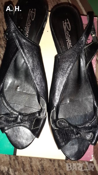 Дамски черни сандали, снимка 1