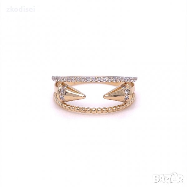 Златен дамски пръстен 2,73гр. размер:55 14кр. проба:585 модел:9925-5, снимка 1