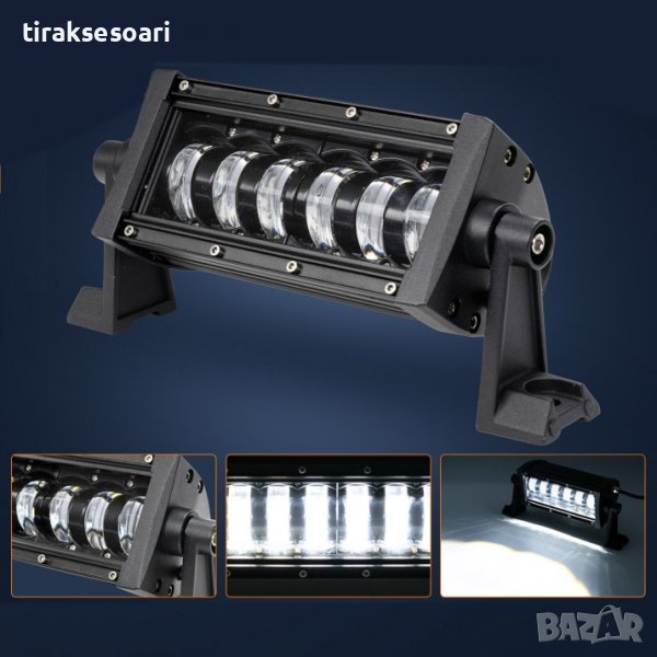 9D 27 СМ 120W Off-Road LED BAR с лупи Hi/Lo Къси и Дълги Светлини, снимка 1