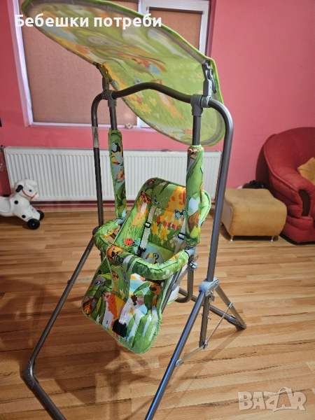 Градинска люлка със сенник Moni - Funny, зелена, снимка 1